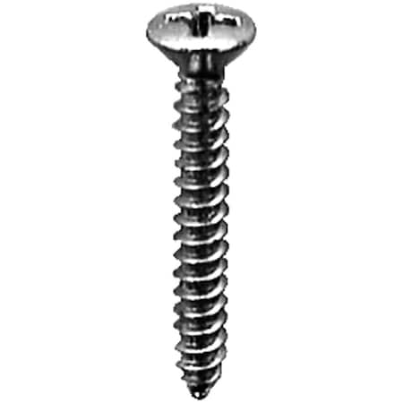 Auveco PHILLIPS OVAL HEAD TAP SCREW #6 X 1 CHROME, 100PK 1796